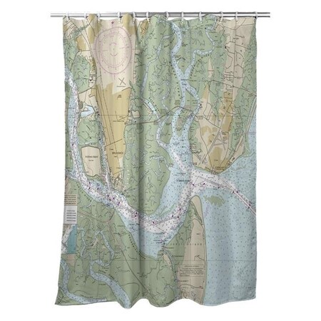 Betsy Drake Betsy Drake SH11506 St Simons Sound; GA Nautical Map Shower Curtain - 70 x 72 in. SH11506